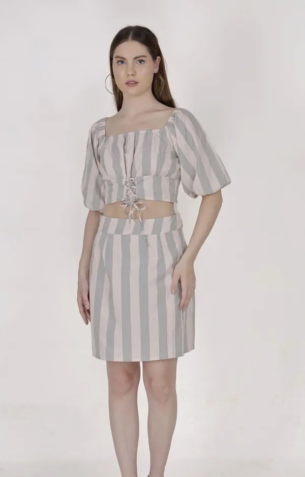 White_&_Grey_Cotton_Western_Wear_Top_&_Skirt_Co-ord_Set_For_Women