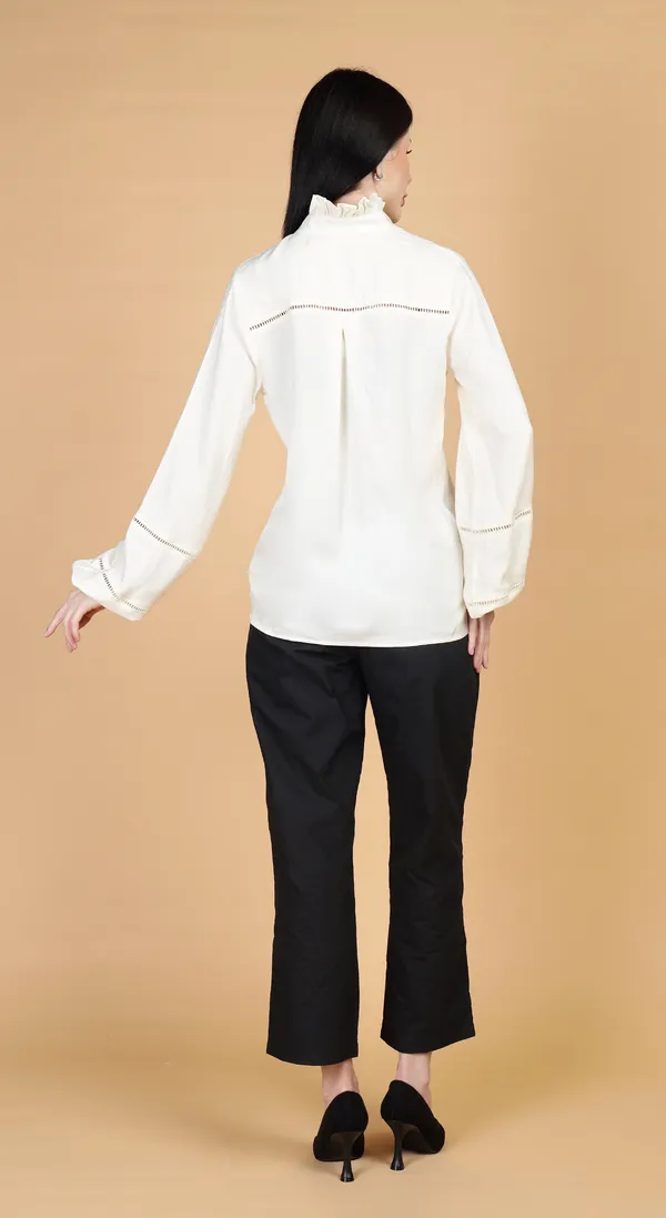 Cream_Woven_Premium_Viscose_Ruffle_Top_with_beaded_ties_with_Complimentary_Scrunchie