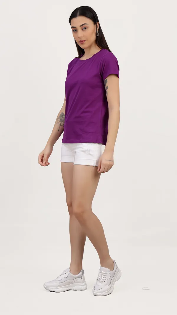 Purple_Cotton_Western_Wear_T-Shirt_For_Women
