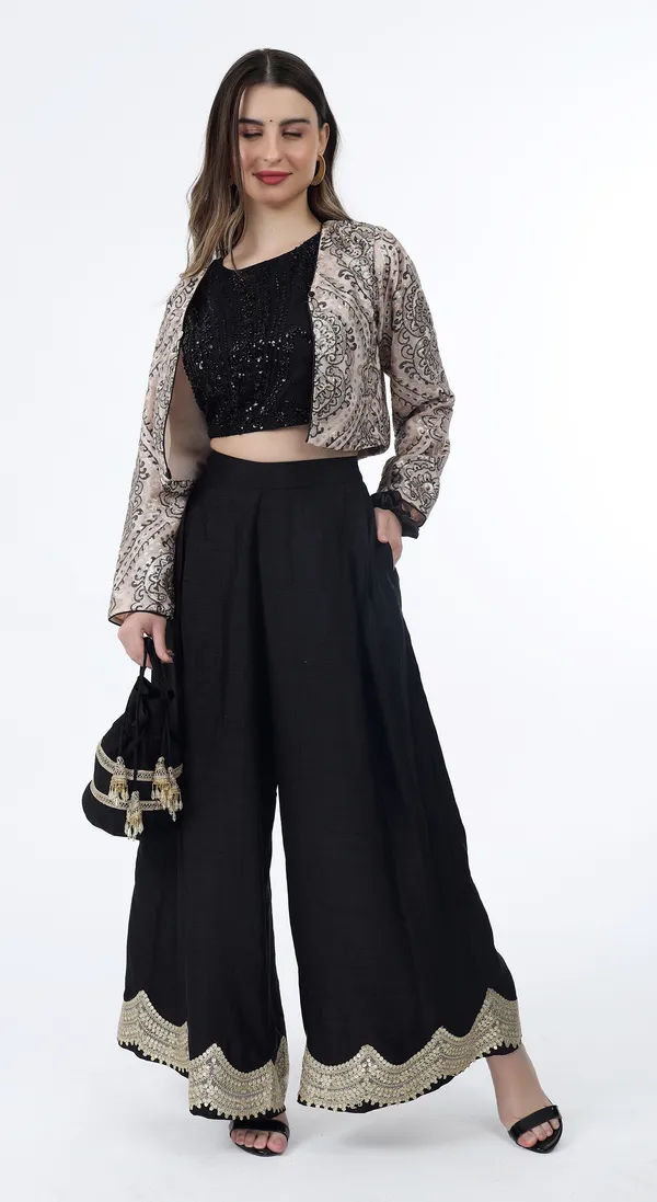 Black_Woven_Premium_Polyester_Blended_Western_Wear_Co-Ord_Set