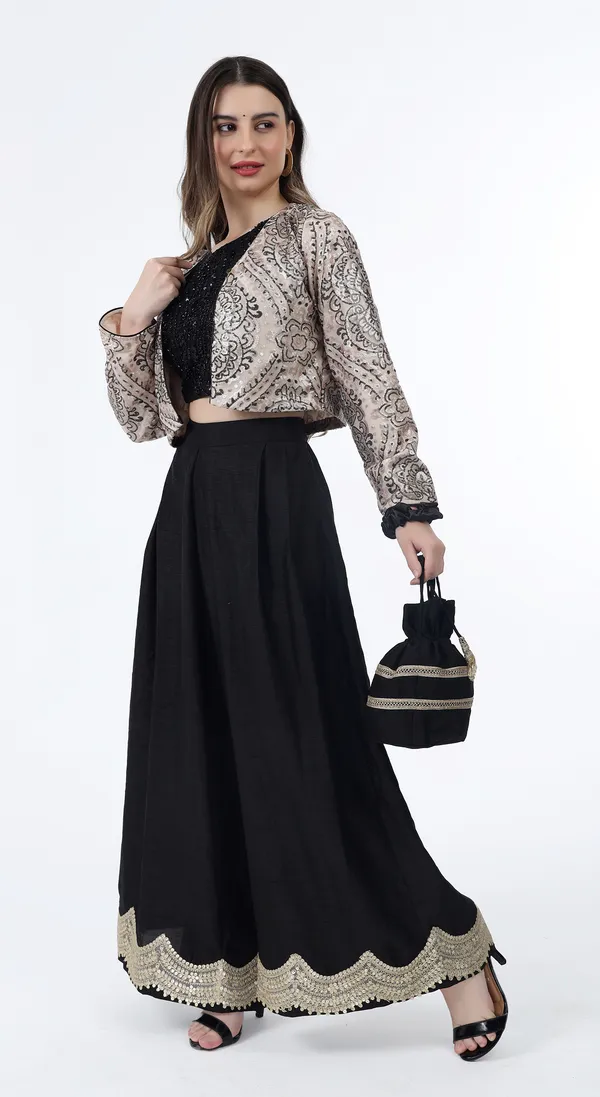 Black_Woven_Premium_Polyester_Blended_Western_Wear_Co-Ord_Set