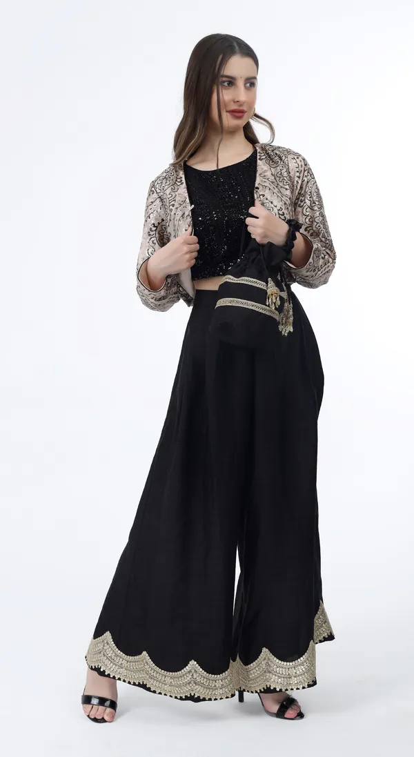 Black_Woven_Premium_Polyester_Blended_Western_Wear_Co-Ord_Set