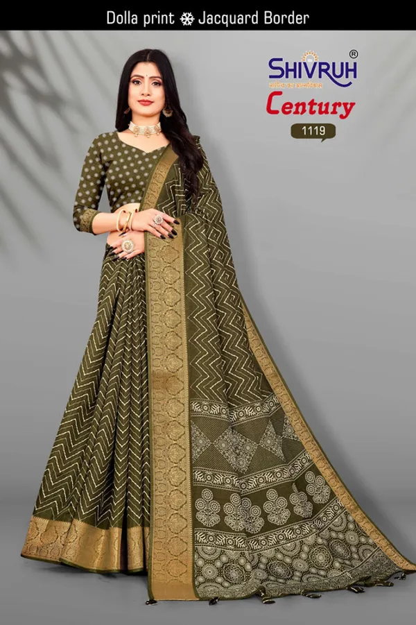 Mehendi_Green_Printed_Dola_silk_Designer_wear_saree