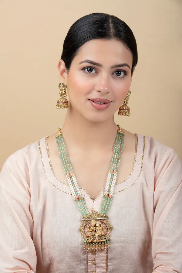 Green_,_White_&_Golden_Metal_Elegant_&_Premium_Earring_&_Necklace_Set_For_Women_&_Girls