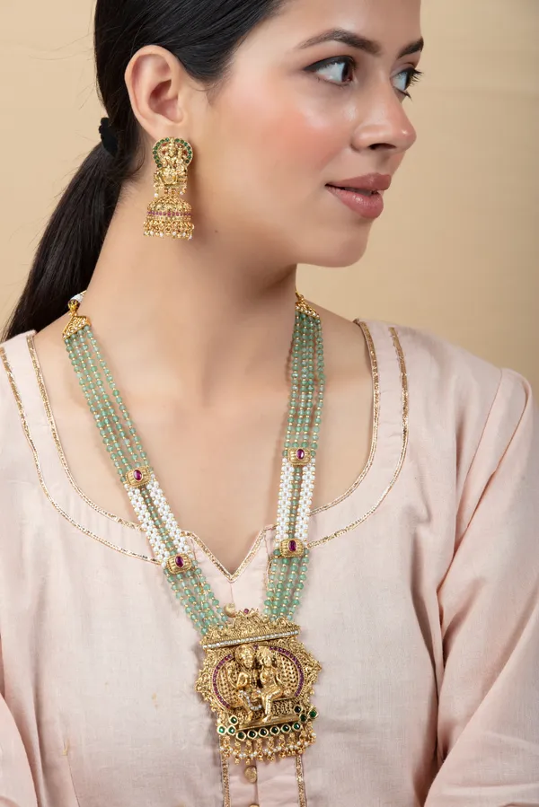 Green_,_White_&_Golden_Metal_Elegant_&_Premium_Earring_&_Necklace_Set_For_Women_&_Girls