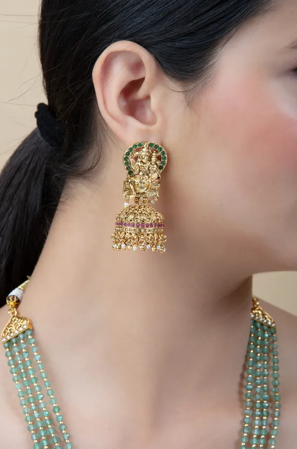 Green_,_White_&_Golden_Metal_Elegant_&_Premium_Earring_&_Necklace_Set_For_Women_&_Girls
