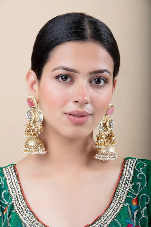 Pink_&_Silver_Metal_Elegant_&_Premium_Earring_For_Women_&_Girls
