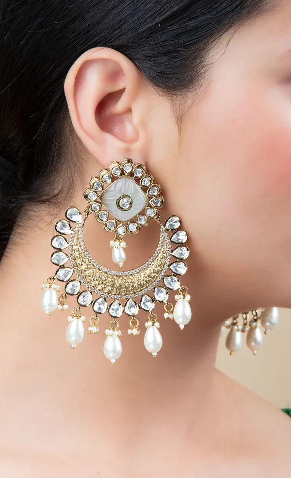 White_&_Grey_White_Metal_Elegant_&_Premium_Earring_For_Women_&_Girls