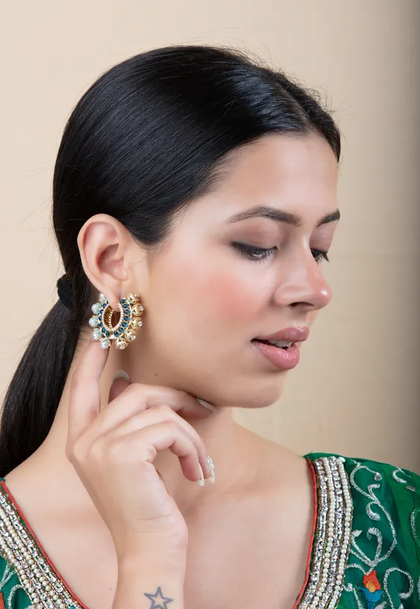 Green_&_White_Metal_Elegant_&_Premium_Earring_For_Women_&_Girls