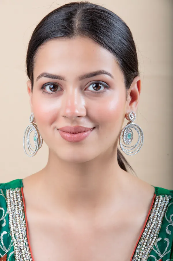 Aqua_&_Silver_Metal_Elegant_&_Premium_Earring_For_Women_&_Girls