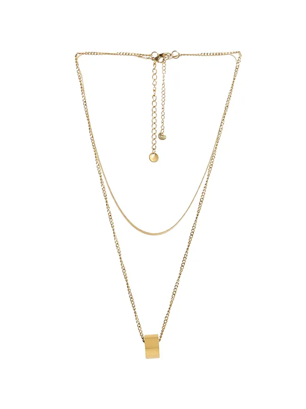 Gold_Plated_Pendant_with_double_chain_For_Women_&_Girls