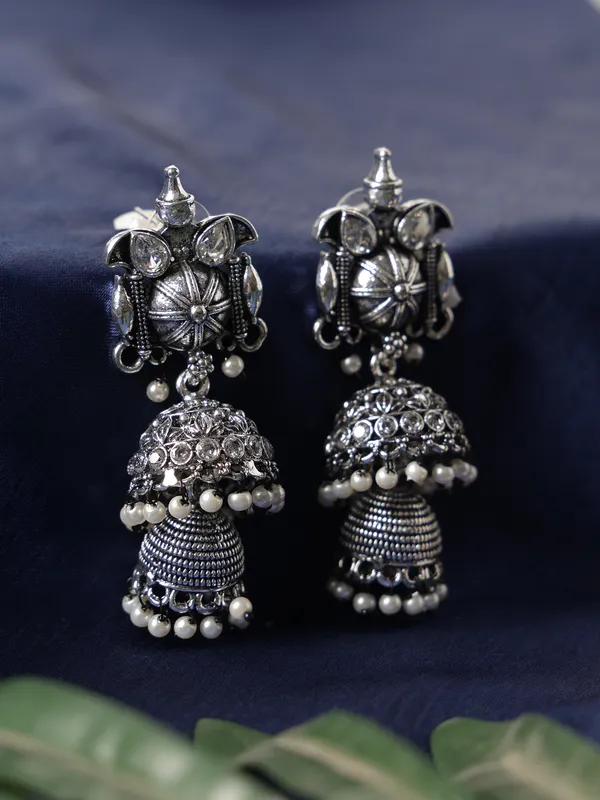 Traditional_oxidized_silver_jhumka-style_earring,_rich_in_ethnic