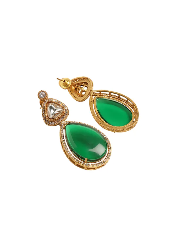 Beautiful_white_and_Green_stoneGold_plated_Necklace_with_earrings_for_Women_&_Girls