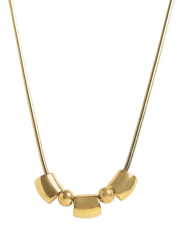 Gold_Plated_Pendant_with_Chain_three_small_abstract_For_Women_&_Girls
