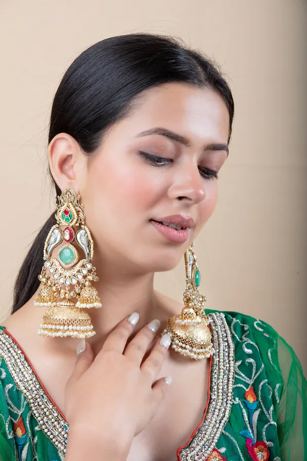 Green,_Red_,_White_&_Golden_Metal_Elegant_&_Premium_Earring_For_Women_&_Girls