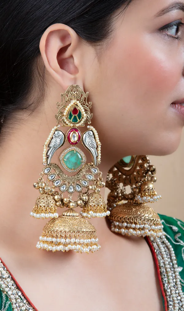 Green,_Red_,_White_&_Golden_Metal_Elegant_&_Premium_Earring_For_Women_&_Girls