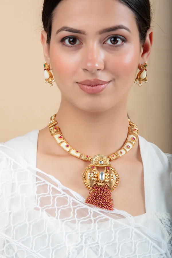 Red_,_White_&_Golden_Metal_Elegant_&_Premium_Earring_&_Necklace_Set_For_Women_&_Girls