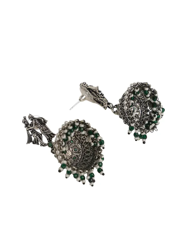 Traditional_oxidized_silver_jhumka-style_earring_For_Women_&_Girls
