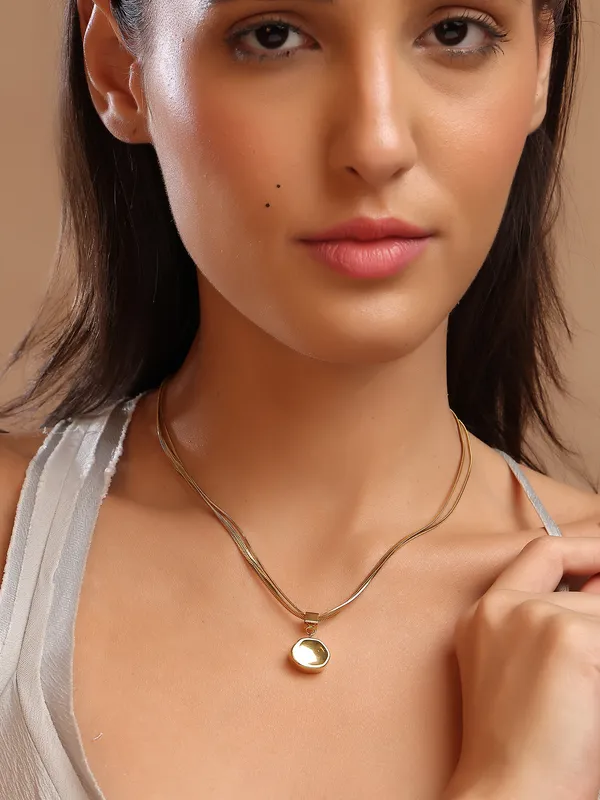 Gold_Plated_Pendant_with_double_Chain_For_Women_&_Girls