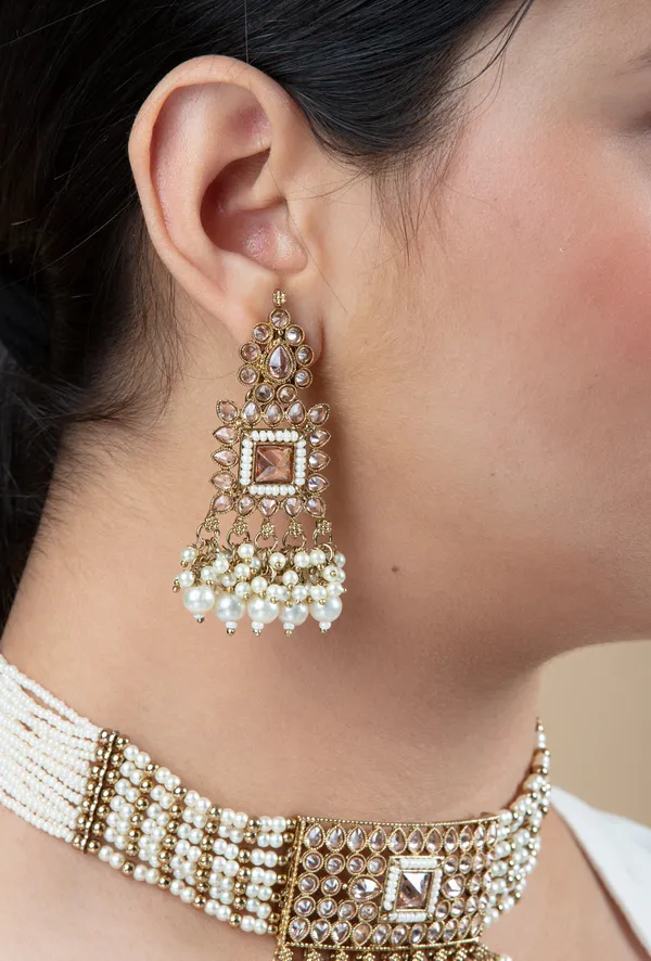 White_&_Pink_Metal_Elegant_&_Premium_Earring_&_Necklace_Set_For_Women_&_Girls