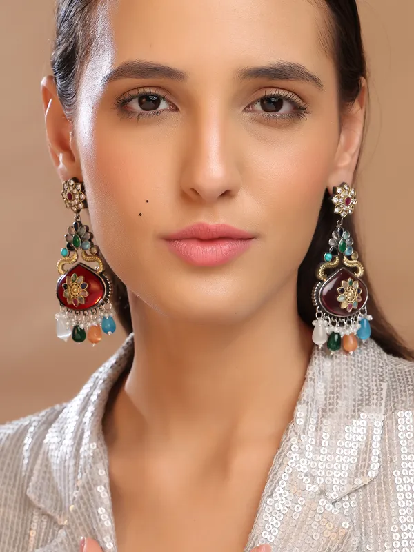 Multi_Colour_Gold_Plated_Danglers