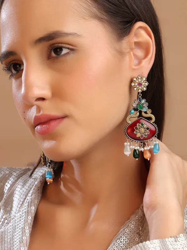 Multi_Colour_Gold_Plated_Danglers