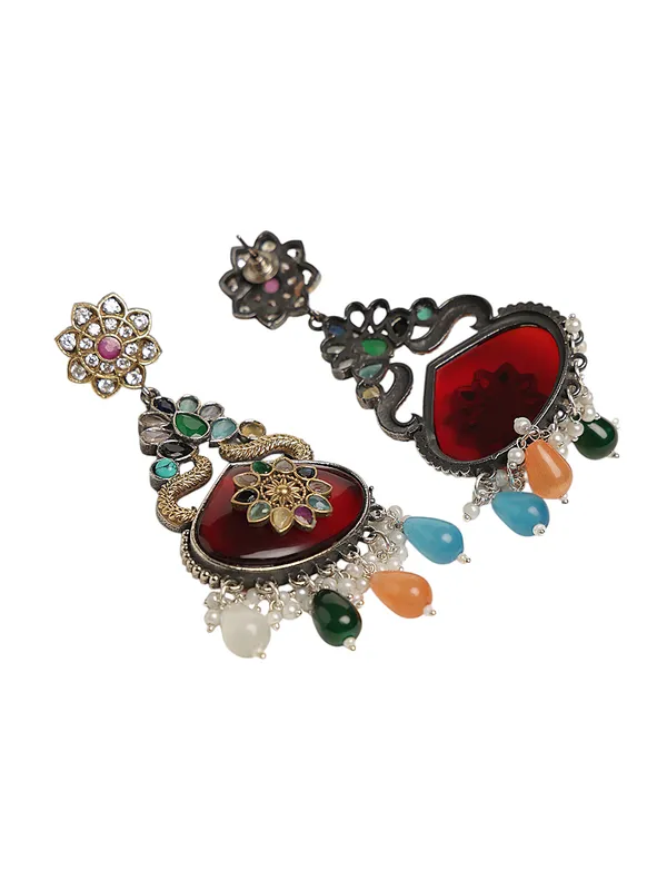 Multi_Colour_Gold_Plated_Danglers