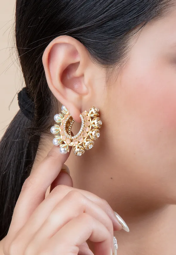 Pink_&_White_Metal_Elegant_&_Premium_Earring_For_Women_&_Girls