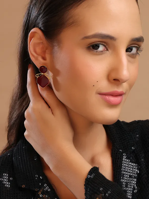 Beautiful_Red_stone_Earrings_Gold_Plated_For_Women_&_Girls