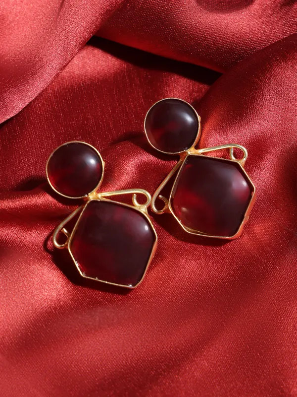 Beautiful_Red_stone_Earrings_Gold_Plated_For_Women_&_Girls