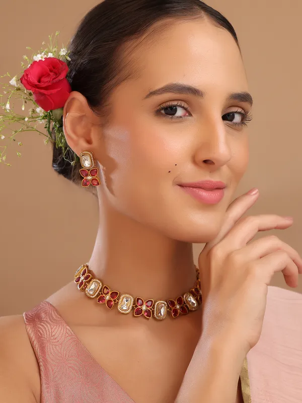 Gold_Plated_Multi_colour_Necklace_with_Earrings_For_Women_&_Girls