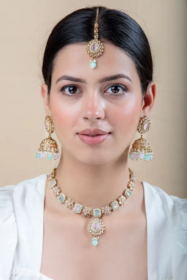 White_&_Golden_Metal_Elegant_&_Premium_Earring_&_Necklace_Set_For_Women_&_Girls