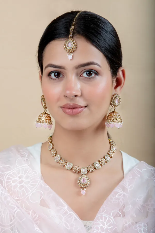White_&_Golden_Metal_Elegant_&_Premium_Earring_&_Necklace_Set_For_Women_&_Girls