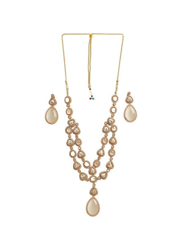 Beautiful_white_and_Pink_bead_Gold_plated_Necklace_with_earrings_for_Women_&_Girls