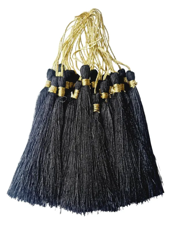 Black_Silk_Handmade_Long_Tassels__for_DIY_Wall_Crafts_and_Projects_,Pack_Of_50