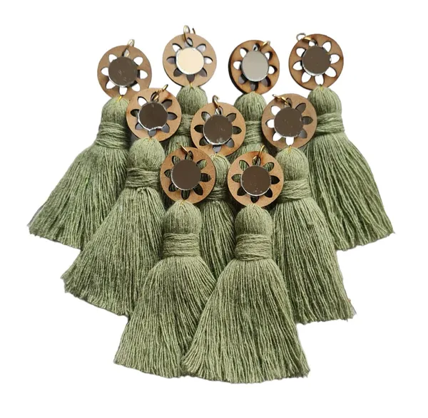 Seagreen_Mini_Cotton_Handmade__Tassels_with_mirrors_,_Pack_of_10