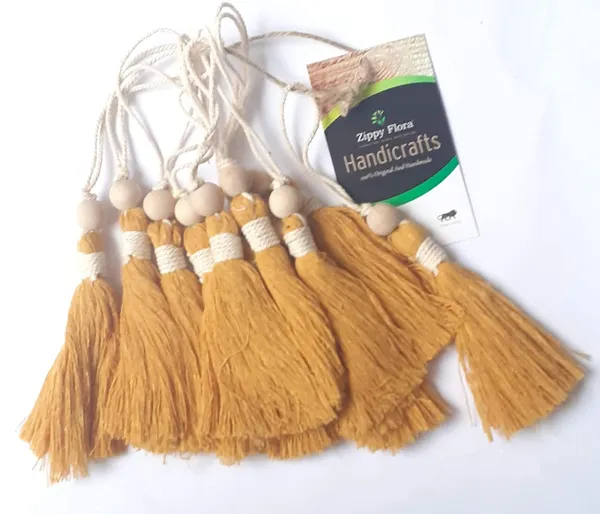 Mustard_Long_Cotton_Handmade_Tassels_With_Wooden_Beads_,_Pack_Of_10