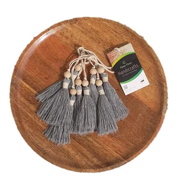 Grey_Long_Cotton_Handmade_Tassels_With_Wooden_Beads,__Pack_Of_10