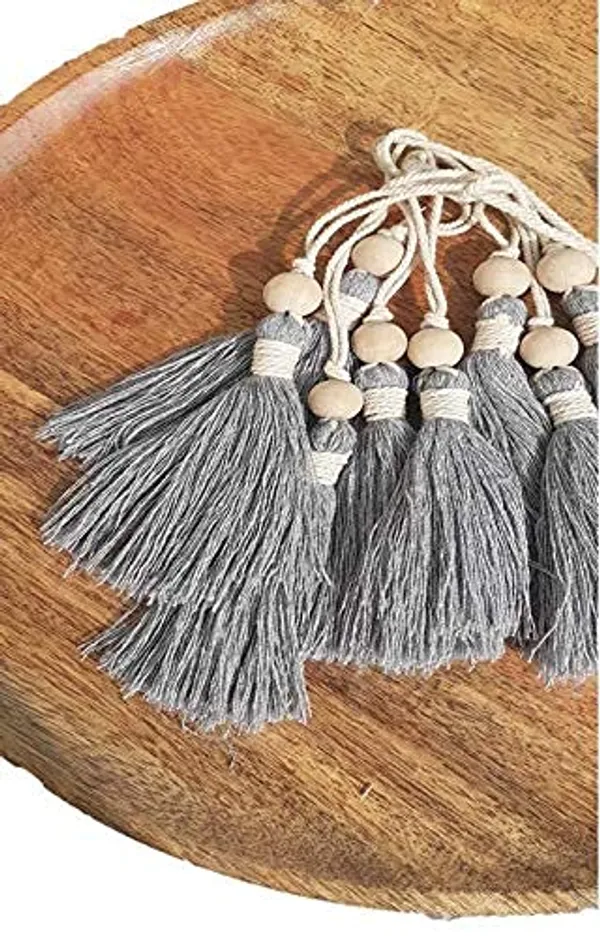 Grey_Long_Cotton_Handmade_Tassels_With_Wooden_Beads,__Pack_Of_10