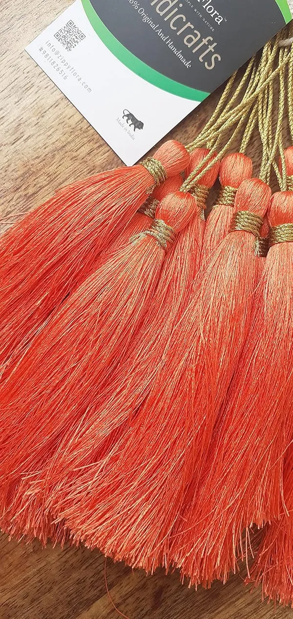 Orange_Handmade_Long_Silk_Tassels_for_DIY_Wall_Crafts_and_Projects_,_Pack_of_10