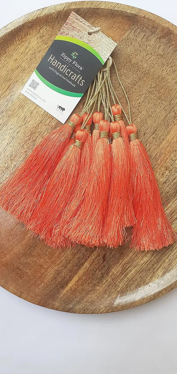 Orange_Handmade_Long_Silk_Tassels_for_DIY_Wall_Crafts_and_Projects_,_Pack_of_10