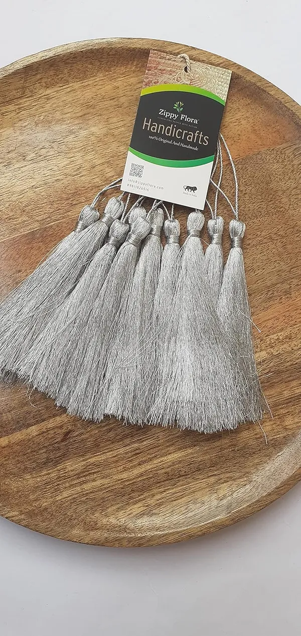 Silver_Handmade_Long_Zari_Tassels_for_DIY_Wall_Crafts_and_Projects_,_Pack_of_10
