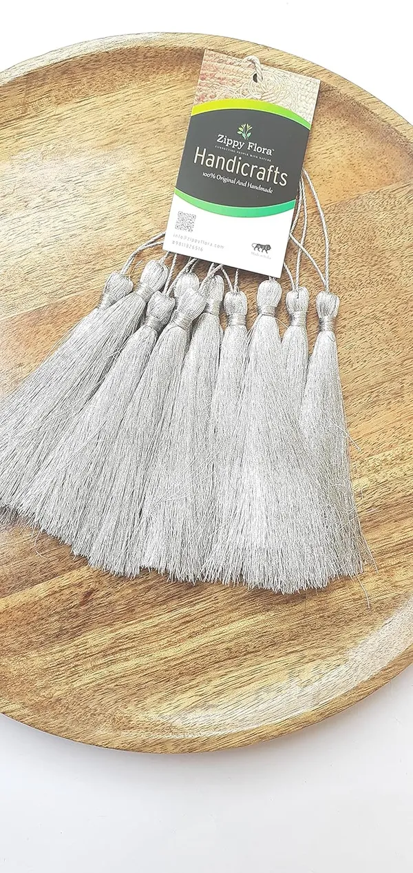 Silver_Handmade_Long_Zari_Tassels_for_DIY_Wall_Crafts_and_Projects_,_Pack_of_10