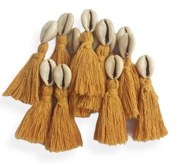 Mini_Cotton_Tassels_with_Cowrie_Shells_for_Saree/Blouse/Dupatta/DIY/Decor,_Pack_of_10_(Mustard)