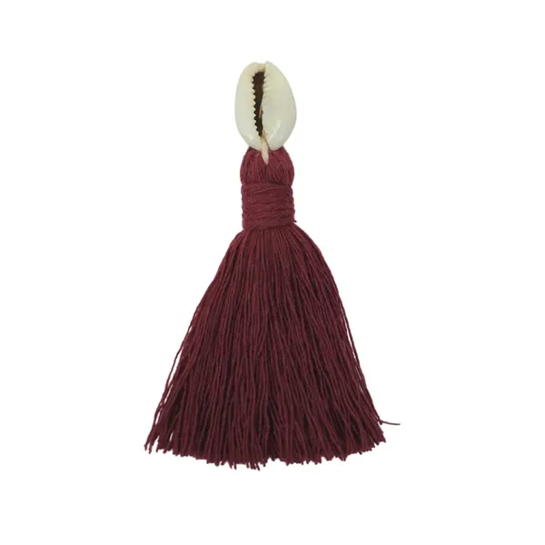 Burgundy_Mini_Cotton_Handmade_Tassels_With_Cowrie_Shells_,__Pack_Of_10