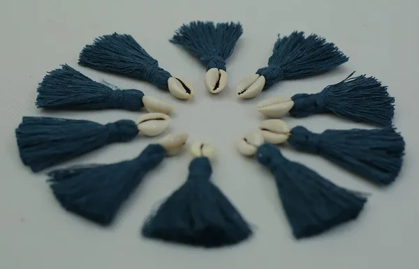 Prussian_Blue_Mini_Cotton_Handmade_Tassels_With_Cowrie_Shells_,__Pack_Of_10