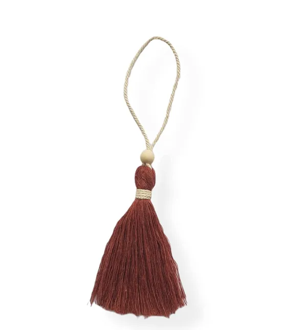 Rust_Brown_Long__Handmade_Cotton_Tassels_with_Wooden_Beads_for_DIY,_Wall_Crafts_and_Projects,_Pack_of_10