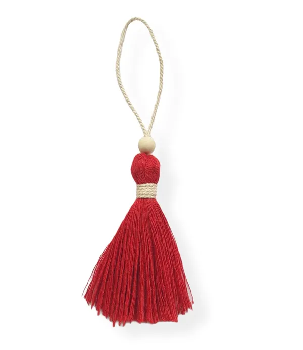 Red_Long_Handmade_Cotton_Tassels_with_Wooden_Beads_for_DIY,Wall_Crafts_and_Projects,Pack_of_10