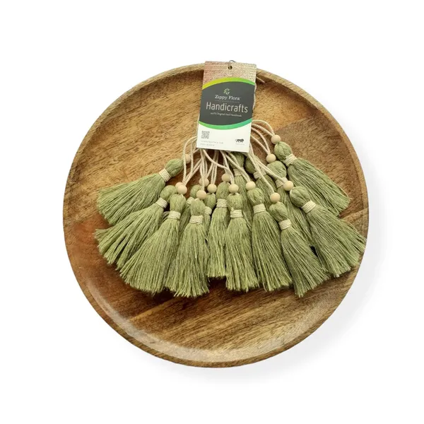 Seagreen__Long_Cotton_Handmade_Tassels_With_Wooden_Beads,__Pack_Of_10