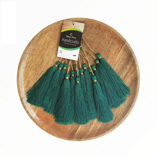 Bottle_Green_Handmade_Long_Silk_Tassels_for_DIY_Wall_Crafts_and_Projects_,_Pack_of_10